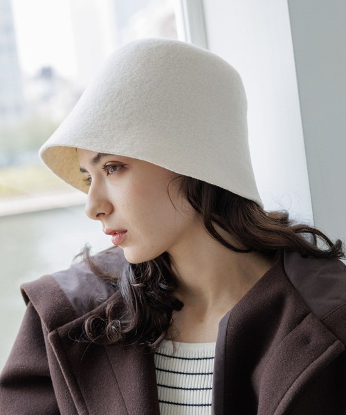 LAKOLE（ラコレ）の「バスクベルハット / 960787（ハット・レディース・ブラック/ブラウン/オフホワイト/キャメル・FREE）」の2枚目の写真