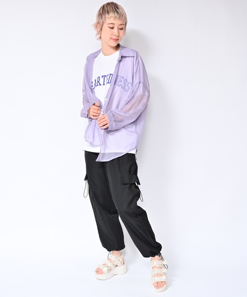 Kry clothing 留守番ののかコラボ　カーゴパンツ白 らいコラボ】サイドラインカーゴパンツ/ SETUP対応（カーゴ