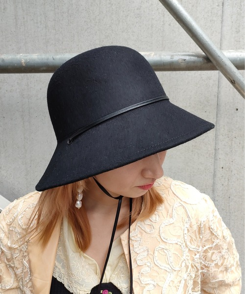 Casselini(キャセリーニ)の「【Casselini】ナロウリボン付きハット 232-110711(ハット・レディース・ピンク/ブラック/ブラウン・FREE)」の2枚目の写真