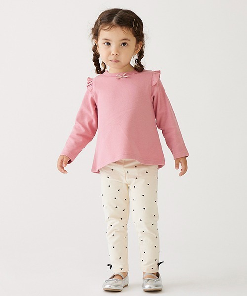 petit main（プティマイン）の「【プティプラ】GIRLS10分丈レギンス（レギンス/スパッツ・キッズ・ネイビー/マルチ/アイボリー/ピンク/ブルー/チャコール/ブラック・130cm/120cm/80ｃｍ/90cm/100cm/110cm）」の2枚目の写真