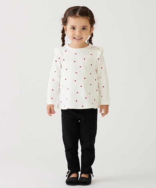 petit main（プティマイン）の「【プティプラ】GIRLS10分丈レギンス（レギンス/スパッツ・キッズ・ネイビー/マルチ/アイボリー/ピンク/ブルー/チャコール/ブラック・130cm/120cm/80ｃｍ/90cm/100cm/110cm）」の3枚目の写真