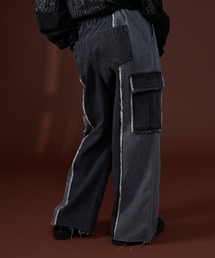 ONCILY | FRINGE BICOLOR DENIM CARGO PANTS / フリンジバイカラーデニムカーゴパンツ(デニムパンツ)