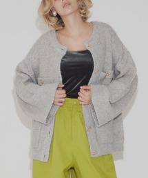 ツイードニットカーディガン