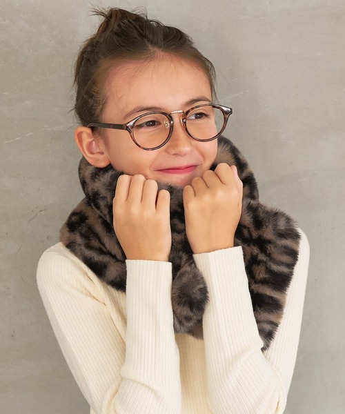 coca(coca)(コカ)の「キッズ 親子お揃いフェイクファーティペット(マフラー・キッズ・ベージュ/レオパード/グレイッシュベージュ/ライトブルー/A/ピンク系その他/ブルー・ONE SIZE)」の19枚目の写真