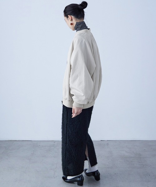 Fashion Letter（ファッションレター）の「ビッグシルエット MA-1ジャケット（MA-1・レディース・ブラック/オフホワイト/カーキ・M）」の10枚目の写真