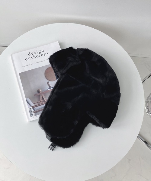 AS KNOW AS plus（アズノゥアズプラス）の「☆アソート ファーフライトキャップ（キャップ・レディース・ブラック/ネイビー/カーキ/ブラック系/ブラウン/ベージュ系/アイボリー系/ブラウン系/グレー系・FREE）」の3枚目の写真