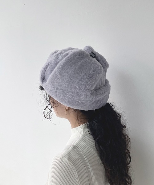 AS KNOW AS plus（アズノゥアズプラス）の「☆アソート ファーフライトキャップ（キャップ・レディース・ブラック/ネイビー/カーキ/ブラック系/ブラウン/ベージュ系/アイボリー系/ブラウン系/グレー系・FREE）」の4枚目の写真