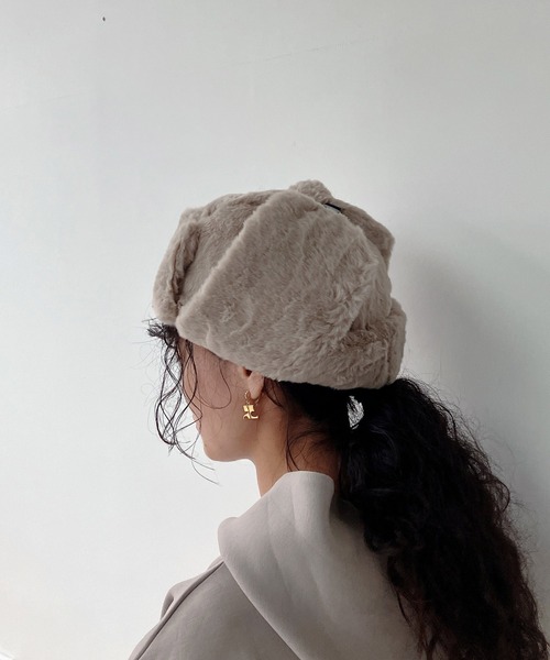 AS KNOW AS plus（アズノゥアズプラス）の「☆アソート ファーフライトキャップ（キャップ・レディース・ブラック/ネイビー/カーキ/ブラック系/ブラウン/ベージュ系/アイボリー系/ブラウン系/グレー系・FREE）」の7枚目の写真