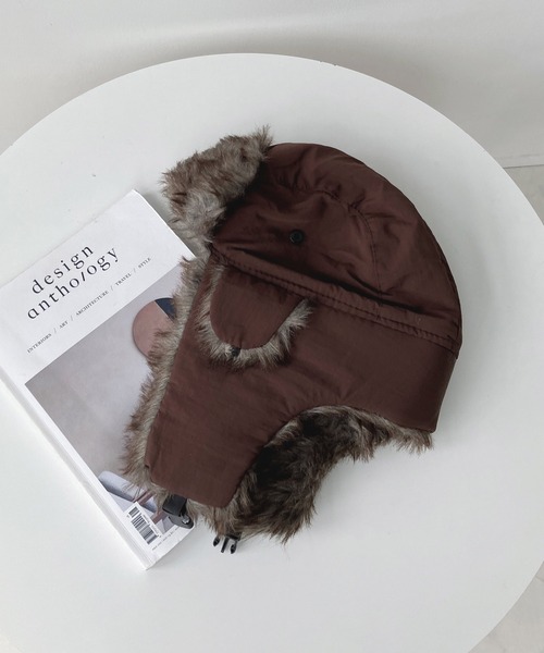 AS KNOW AS plus（アズノゥアズプラス）の「☆アソート ファーフライトキャップ（キャップ・レディース・ブラック/ネイビー/カーキ/ブラック系/ブラウン/ベージュ系/アイボリー系/ブラウン系/グレー系・FREE）」の17枚目の写真