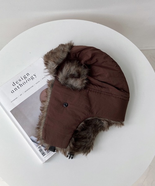 AS KNOW AS plus（アズノゥアズプラス）の「☆アソート ファーフライトキャップ（キャップ・レディース・ブラック/ネイビー/カーキ/ブラック系/ブラウン/ベージュ系/アイボリー系/ブラウン系/グレー系・FREE）」の19枚目の写真