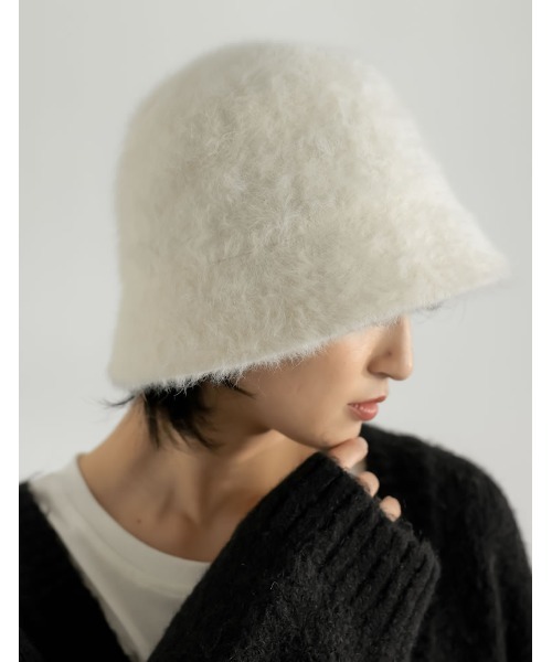 Re:EDIT(リエディ)の「アンゴラ風ファーバケットハット(ハット・レディース・ブラック/アイボリー・FREE)」の3枚目の写真