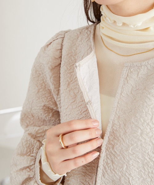 acro（アクロ）の「ポコポコライトJK/AC3425（シャツ/ブラウス・レディース・ブラック/ベージュ・ﾌﾘ-）」の14枚目の写真