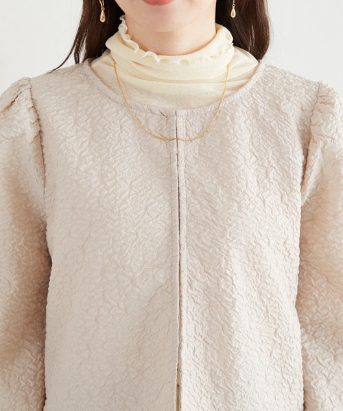 acro（アクロ）の「ポコポコライトJK/AC3425（シャツ/ブラウス・レディース・ブラック/ベージュ・ﾌﾘ-）」の10枚目の写真