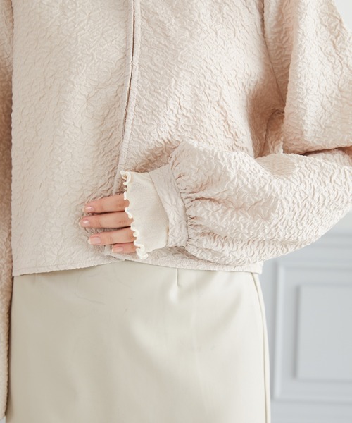 acro（アクロ）の「ポコポコライトJK/AC3425（シャツ/ブラウス・レディース・ブラック/ベージュ・ﾌﾘ-）」の11枚目の写真