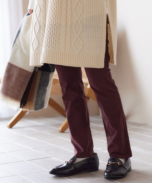 Viola e Viola(ヴィオラエヴィオラ)の「すっきり楽ちん裏起毛チュニックパンツ(その他パンツ・レディース・ネイビー/チャコール/ボルドー/カーキ/ブラック系その他/ブラック/ベージュ/ホワイト/ピンク・LL/3L/S/5L/4L/L/M)」の9枚目の写真