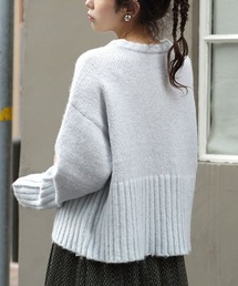 モヘアタッチ ワイドリブニット