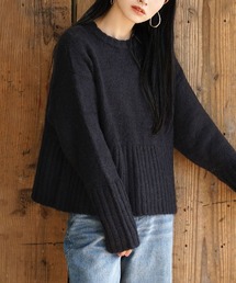 モヘアタッチ ワイドリブニット