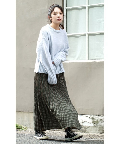 zootie(ズーティー)の「モヘアタッチ ワイドリブニット(ニット/セーター・レディース・ライトブルー/ブラック/ベージュ/ライトベージュ・フリー)」の6枚目の写真