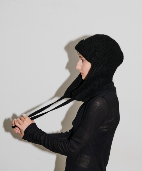 AIC.（エーアイシー）の「畦編みフライトニットキャップ（ニットキャップ/ビーニー・レディース・グレー/ブラック・FREE）」の2枚目の写真