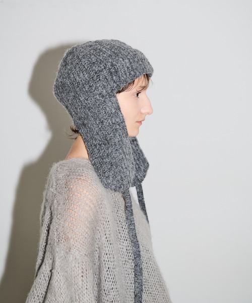 AIC.（エーアイシー）の「畦編みフライトニットキャップ（ニットキャップ/ビーニー・レディース・グレー/ブラック・FREE）」の7枚目の写真