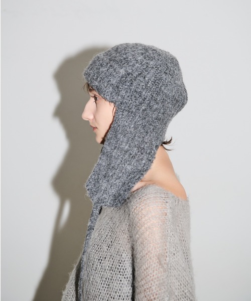 AIC.（エーアイシー）の「畦編みフライトニットキャップ（ニットキャップ/ビーニー・レディース・グレー/ブラック・FREE）」の8枚目の写真
