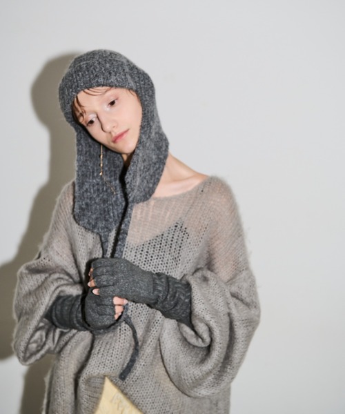 AIC.（エーアイシー）の「畦編みフライトニットキャップ（ニットキャップ/ビーニー・レディース・グレー/ブラック・FREE）」の6枚目の写真