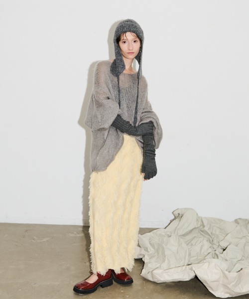 AIC.（エーアイシー）の「畦編みフライトニットキャップ（ニットキャップ/ビーニー・レディース・グレー/ブラック・FREE）」の10枚目の写真