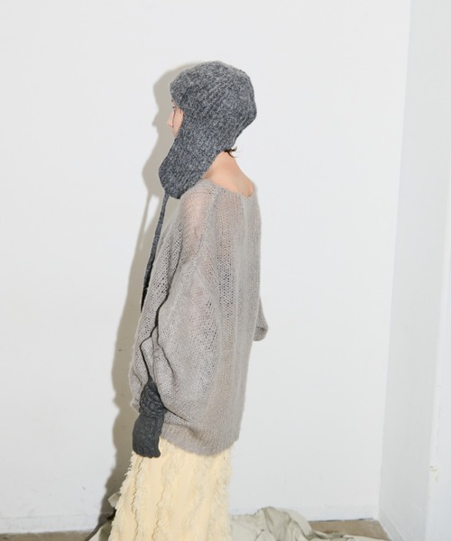 AIC.（エーアイシー）の「畦編みフライトニットキャップ（ニットキャップ/ビーニー・レディース・グレー/ブラック・FREE）」の15枚目の写真