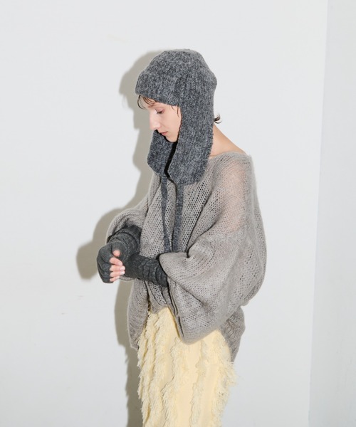 AIC.（エーアイシー）の「畦編みフライトニットキャップ（ニットキャップ/ビーニー・レディース・グレー/ブラック・FREE）」の14枚目の写真