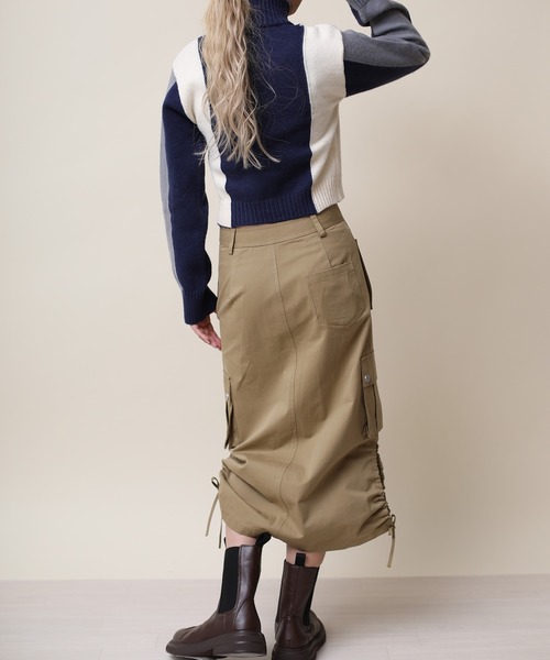 HOOK(フック)の「【HOOK】for girls レーシング風切り替えブルゾンニット ショット丈(ニット/セーター・レディース・ネイビー/レッド・S/M/L)」の15枚目の写真