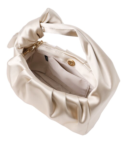 UNTITLED（アンタイトル）の「◆タックハンドバッグ【学校行事・卒入学式・結婚式・七五三・ゲストドレス・パーティードレス】（ハンドバッグ・レディース・ライトベージュ/ブラック/シルバー・99）」の11枚目の写真