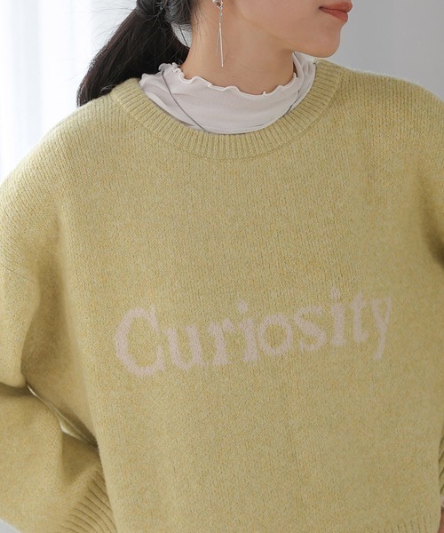 Bou Jeloud（ブージュルード）の「ロゴショート丈配色ニットプルオーバー（ニット/セーター・レディース・ブラウン/ベージュ/イエロー・FREE）」の6枚目の写真