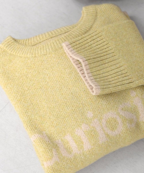 Bou Jeloud（ブージュルード）の「ロゴショート丈配色ニットプルオーバー（ニット/セーター・レディース・ブラウン/ベージュ/イエロー・FREE）」の11枚目の写真