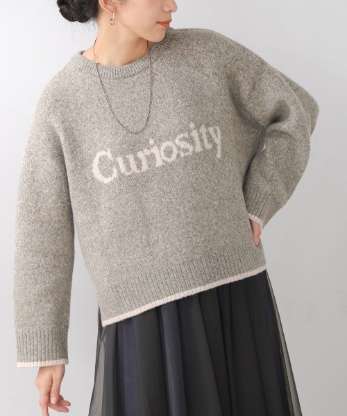 Bou Jeloud（ブージュルード）の「ロゴショート丈配色ニットプルオーバー（ニット/セーター・レディース・ブラウン/ベージュ/イエロー・FREE）」の14枚目の写真