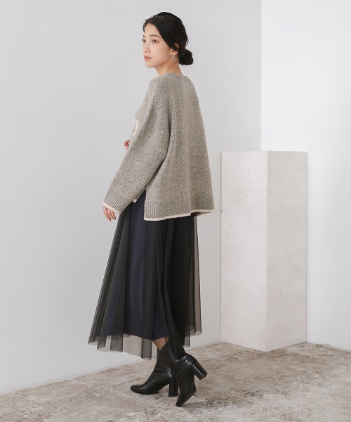 Bou Jeloud（ブージュルード）の「ロゴショート丈配色ニットプルオーバー（ニット/セーター・レディース・ブラウン/ベージュ/イエロー・FREE）」の16枚目の写真