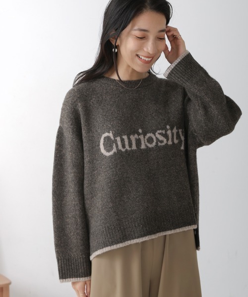 Bou Jeloud（ブージュルード）の「ロゴショート丈配色ニットプルオーバー（ニット/セーター・レディース・ブラウン/ベージュ/イエロー・FREE）」の18枚目の写真