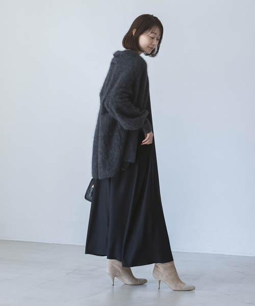 Noble（ノーブル）の「《追加》ビンテージツイルコンフォータブルキャミワンピース2（ワンピース・レディース・ブラック/ベージュ・FREE）」の4枚目の写真