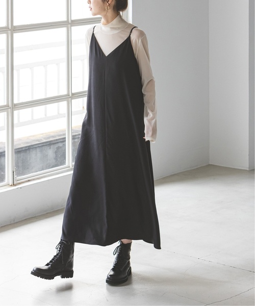 Noble（ノーブル）の「《追加》ビンテージツイルコンフォータブルキャミワンピース2（ワンピース・レディース・ブラック/ベージュ・FREE）」の5枚目の写真