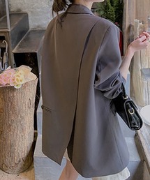 gossip！ロサンゼルス（ゴシップロサンゼルス）の「バックスリットデザインオーバーサイズ日常シンプルオフィスカジュアルテーラードジャケット【春秋の韓国ファッション定番」（テーラードジャケット）」