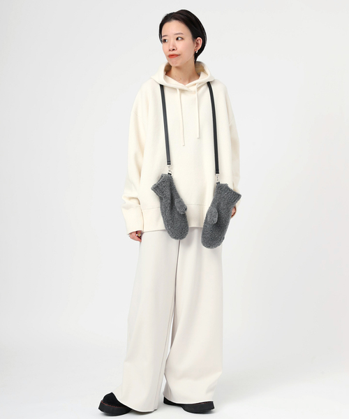 EVERYDAY I LIKE.（エヴリディアイライク）の「Warm Sweat Pants（スラックス・レディース・ホワイト/チャコールグレー・36/38）」の5枚目の写真