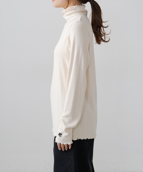 PUAL CE CIN(ピュアルセシン)の「もちもちハイネックメロウプルオーバー(Tシャツ/カットソー・レディース・アイボリー/スミクロ・FREE)」の15枚目の写真