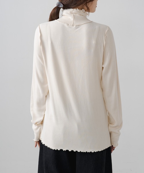 PUAL CE CIN(ピュアルセシン)の「もちもちハイネックメロウプルオーバー(Tシャツ/カットソー・レディース・アイボリー/スミクロ・FREE)」の16枚目の写真