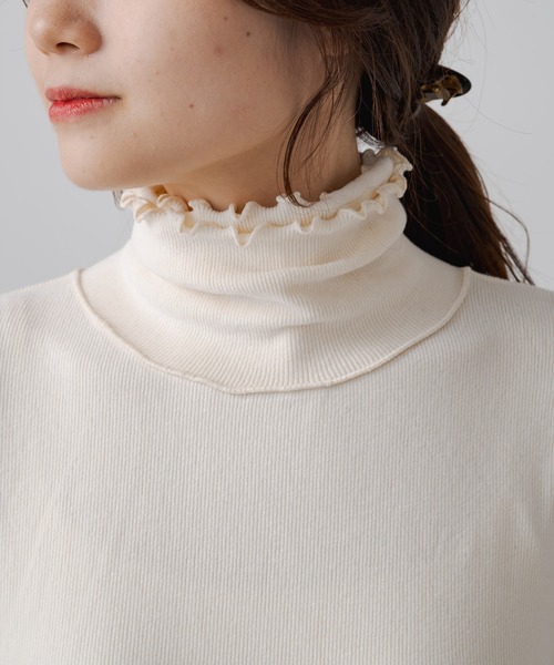 PUAL CE CIN(ピュアルセシン)の「もちもちハイネックメロウプルオーバー(Tシャツ/カットソー・レディース・アイボリー/スミクロ・FREE)」の17枚目の写真