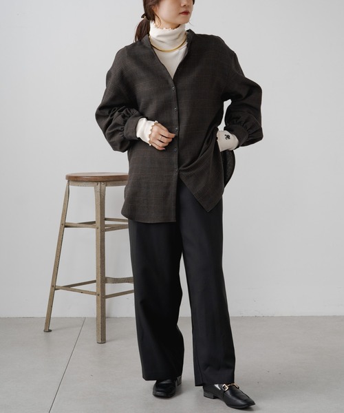 PUAL CE CIN(ピュアルセシン)の「もちもちハイネックメロウプルオーバー(Tシャツ/カットソー・レディース・アイボリー/スミクロ・FREE)」の6枚目の写真