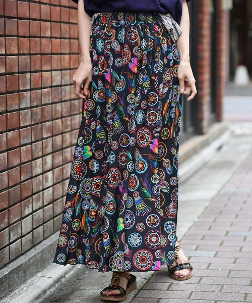 チチカカ(チチカカ)の「ファブリックプリントジャージースカート(スカート・レディース・ベージュ/ブラック/ブルー/その他1/その他2・MEDIUM/LARGE)」の5枚目の写真