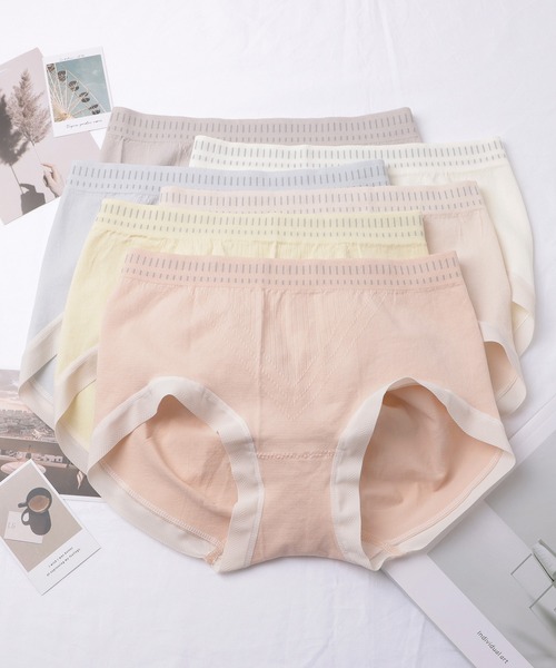 セール】【6枚セット】ソフトタッチ配色ストレッチニット