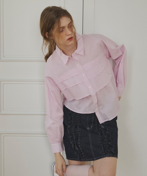 idem（イデム）の「asymmetry frill shirt/アシンメトリーフリル