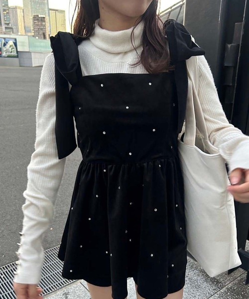 one after another NICE CLAUP（ワンアフターアナザーナイスクラップ）の「アソートビスチェ/セットアップのショートパンツあり（キャミソール・レディース・ブラック/グレー系その他/オフホワイト・FREE）」の15枚目の写真