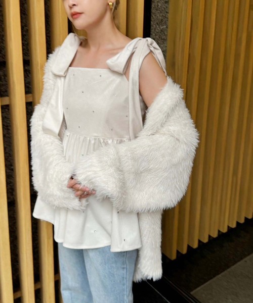 one after another NICE CLAUP（ワンアフターアナザーナイスクラップ）の「アソートビスチェ/セットアップのショートパンツあり（キャミソール・レディース・ブラック/グレー系その他/オフホワイト・FREE）」の22枚目の写真