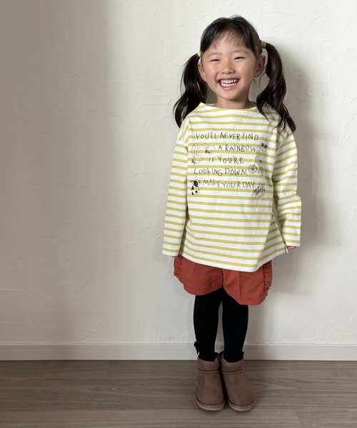 MAKE YOUR DAY（メイクユアデイ）の「ボーダーラクガキ長袖Tシャツ■80～140cm（Tシャツ/カットソー・キッズ・グリーン/イエロー/オレンジ・140/90/110/100/120/130/80）」の17枚目の写真